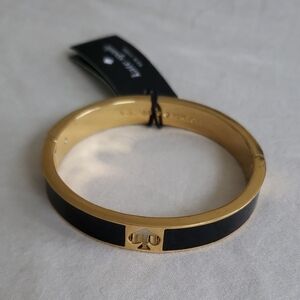 kate spade Gold and Black Spade Accent Bangle Bracelet